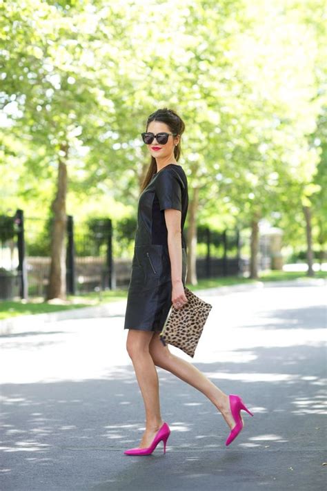 what color heels with a black dress|statement heels with black dress.